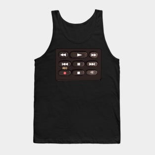 Remote control buttons press play, rewind, fast forward, record, pause or mute Tank Top